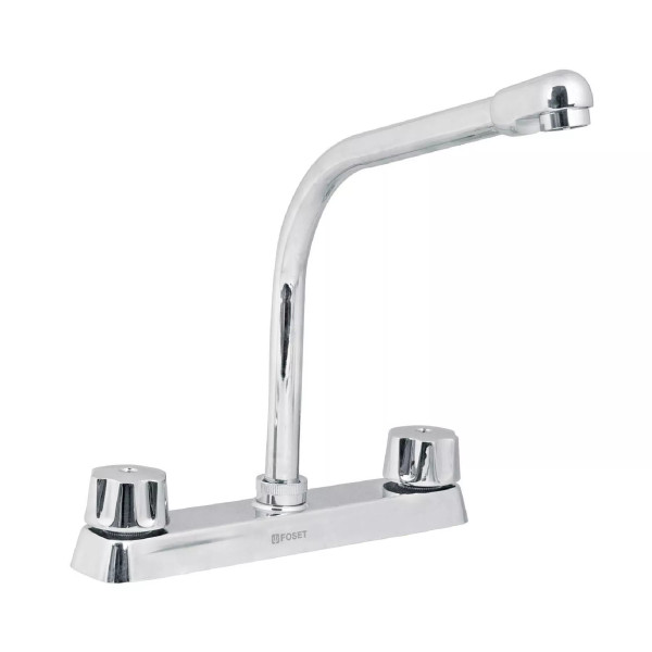 ‣ Mezcladora 8" fregadero cromo cuello cobra BASIC | Foset