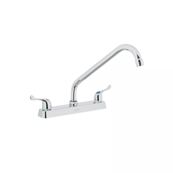 ‣ Mezcladora 8" fregadero cromo, cuello largo | Foset