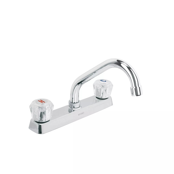 ‣ Mezcladora 8" fregadero cromo BASIC, cuello corto | Foset