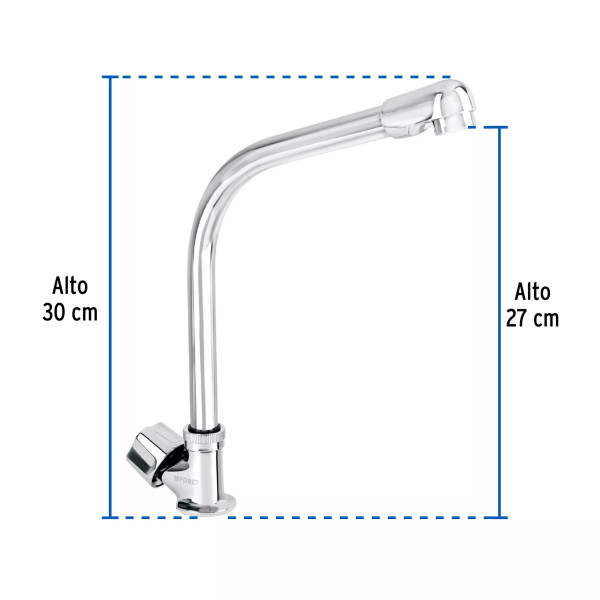 ‣ Llave fregadero cuello cobra hexagonal BASIC | Foset