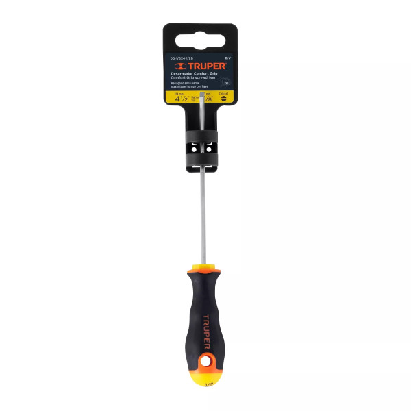 Desarmador Cabinet 1/8' X 4-1/2' Mango Comfort Grip, Truper | Desarmadores, atornilladores y similares