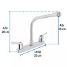 ‣ Mezcladora 8" fregadero ABS cuello cobra BASIC | Foset