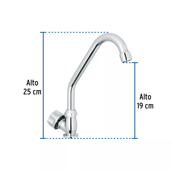 ‣ Llave individual fregadero ABS cuello corto hexagonal | Foset