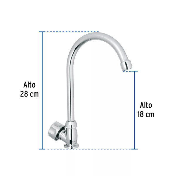 ‣ Llave fregadero ABS cuello curvo hexagonal BASIC | Foset
