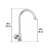 ‣ Llave fregadero ABS cuello curvo hexagonal BASIC | Foset
