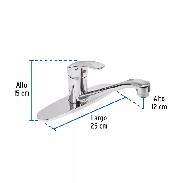 ‣ Monomando fregadero ABS cuello recto BASIC | Foset
