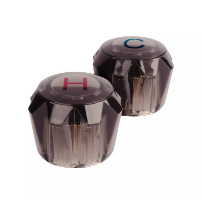 ‣ Juego 2 manerales acrílico humo p/lavabo y fregadero | Foset