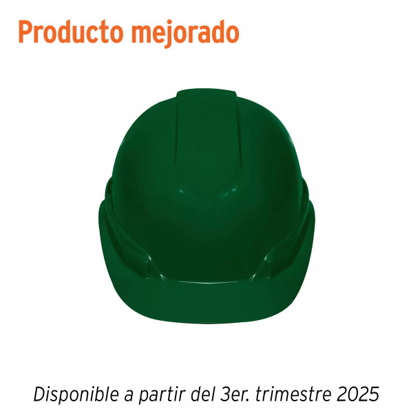 Casco de seguridad ventilado, ajuste de matraca, verde