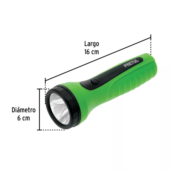 Linterna plástica de LED, 100 lm, recargable a granel PRETUL