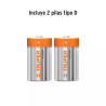 Linterna plástica 1 LED 180 lm con 2 pilas D, Truper