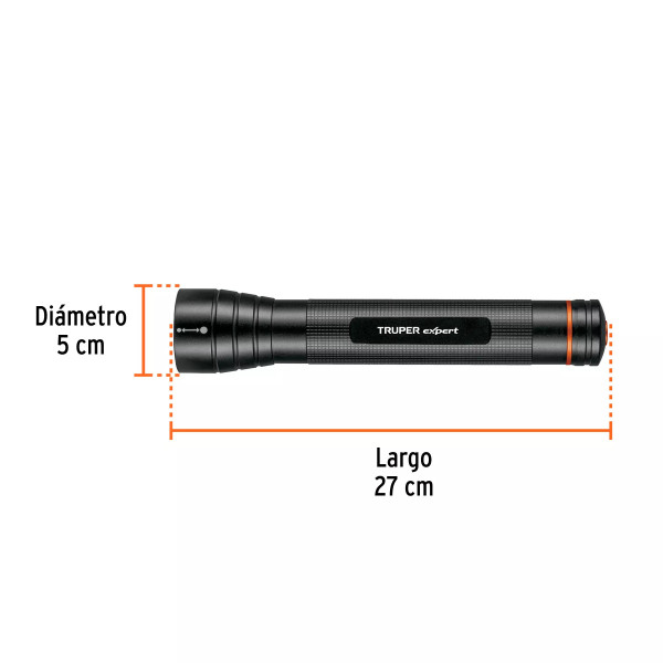 Linterna de aluminio LED Cree 850 lm con 3 pilas D, Truper
