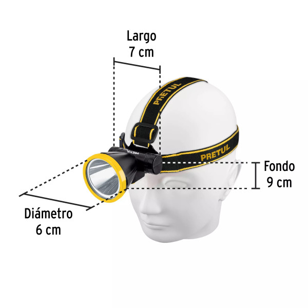 Linterna de minero LED 160 lm recargable, PRETUL