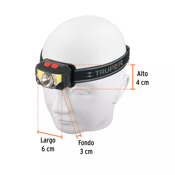 Linterna de minero LED 270 lm con sensor recargable, TRUPER