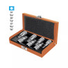 Juego de 7 dados cuadro 1/2" punta hex std, estuche metálico