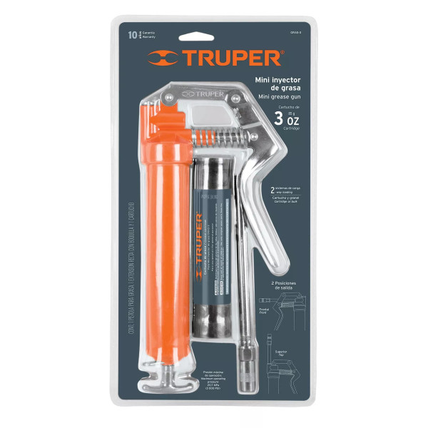 Mini Inyector De Grasa 3 Oz, 3000 Psi, Truper | Herramientas Manuales