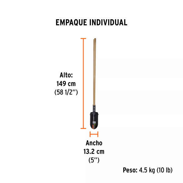 Cavador mangos de madera 48", Truper Expert