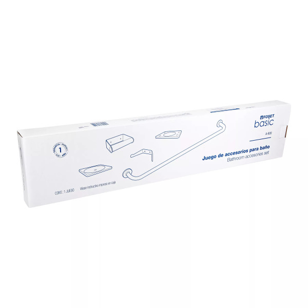 Juego de 5 accesorios para baño, acero inoxidable, BASIC