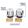 Juego llaves empotrar roscables, maneral metálico, FOSET
