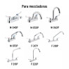 Juego de manerales de palanca p/lavfregadero, cromo BASIC
