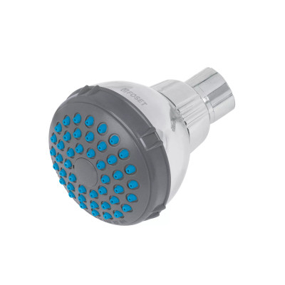 Regadera redonda de ABS 2-1/2" griscromo sin brazo, BASIC