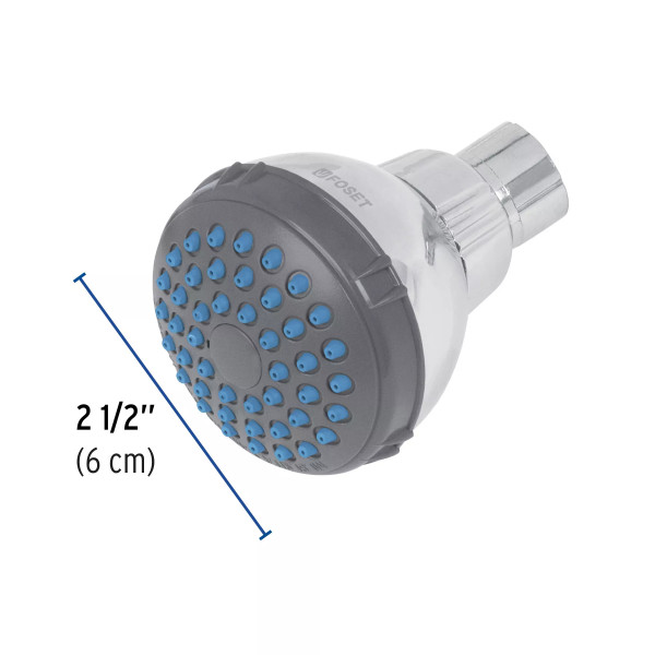 Regadera redonda de ABS 2-1/2" griscromo sin brazo, BASIC