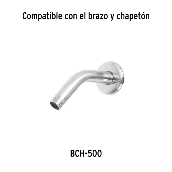 Regadera cuadrada de ABS 3-3/4" sin brazo, FOSET BASIC
