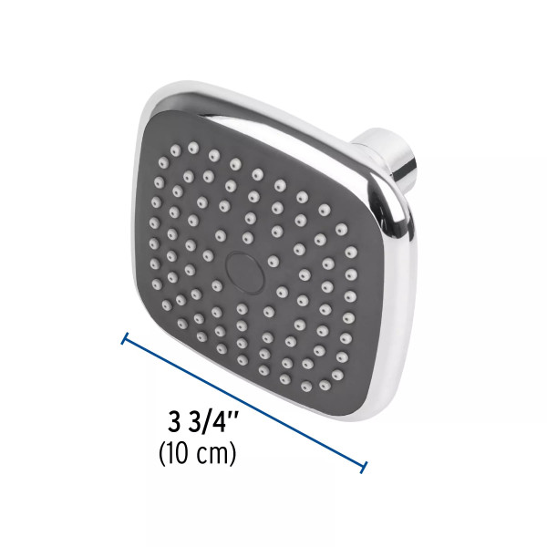 Regadera cuadrada de ABS 3-3/4" sin brazo, FOSET BASIC