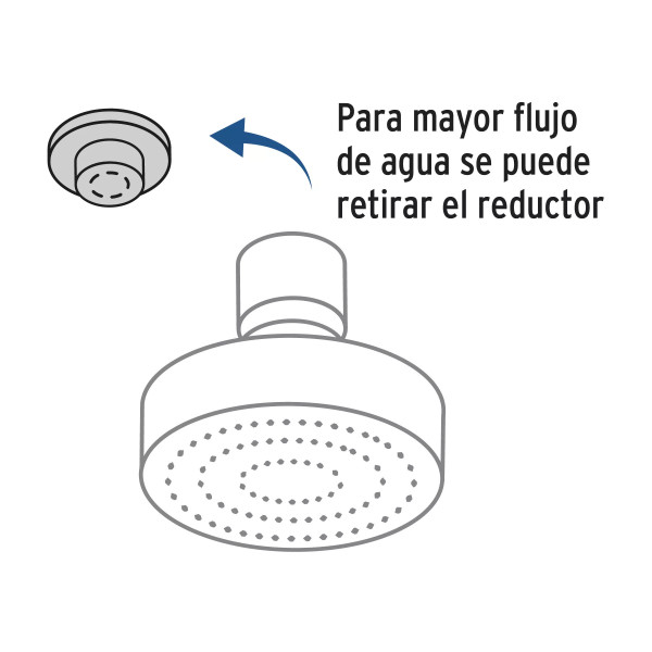 Regadera redonda de ABS 4-1/4" sin brazo, FOSET BASIC