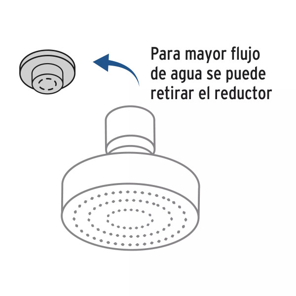 Regadera redonda 4-1/4" brazo y chapetón de acero, Foset