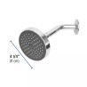 Regadera redonda 4-1/4" brazo y chapetón de acero, Foset