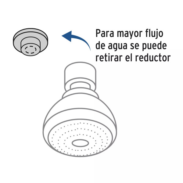Regadera redonda de ABS 2-1/2" sin brazo, Foset