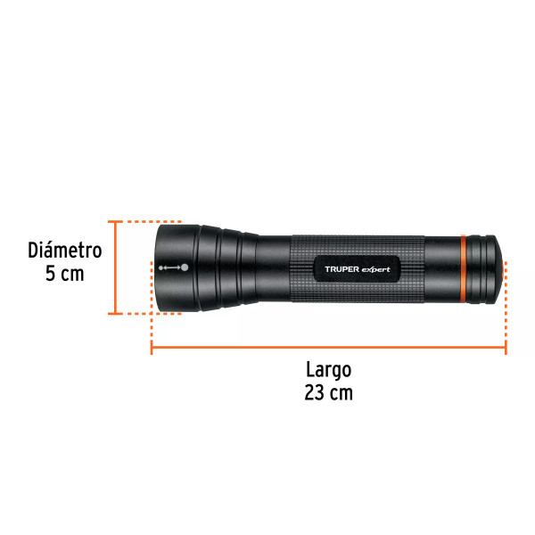Linterna de aluminio LED Cree 500 lm con 2 pilas D, Truper