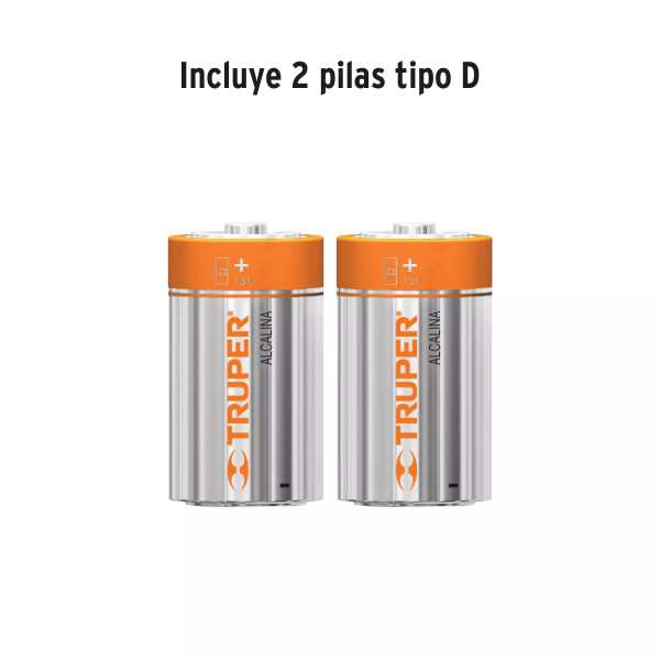 Linterna de aluminio LED Cree 500 lm con 2 pilas D, Truper