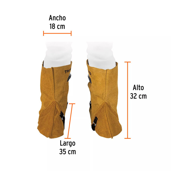 Protección para soldar, polainas de carnaza, Truper