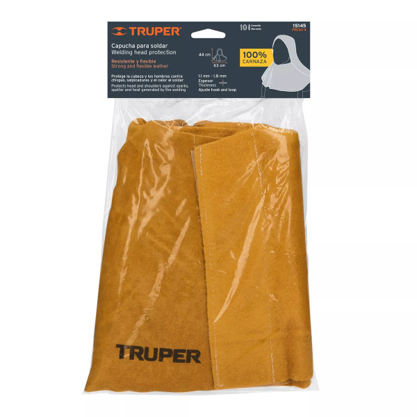Protección para soldar, capucha de carnaza, Truper