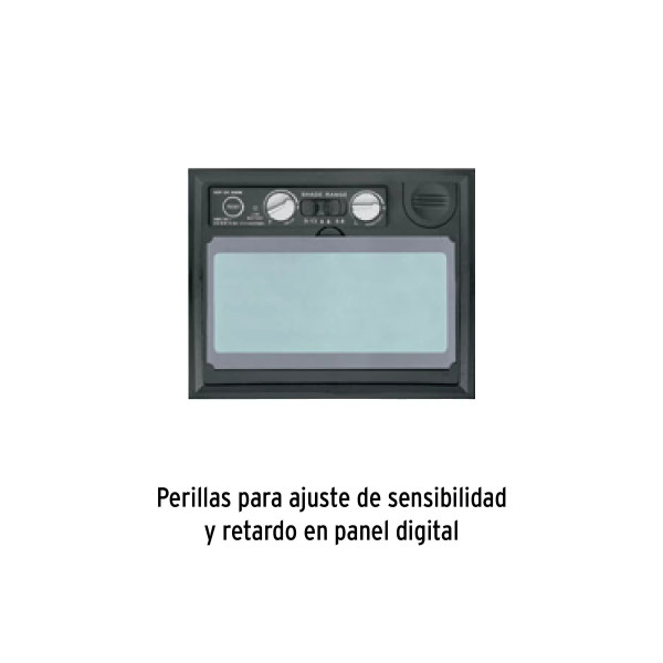 Careta electrónica p/soldar, panel digital, calavera, 9 a 13