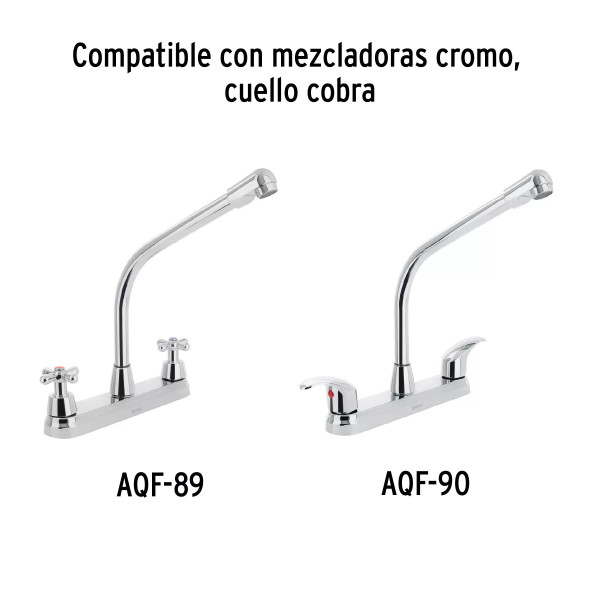 Cuello tipo cobra para mezcladora de fregadero, cromo, AQUA