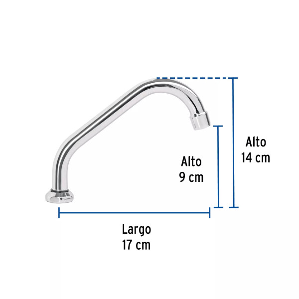Cuello corto para mezcladora de fregadero, cromo, AQUA