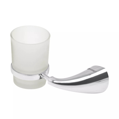 Portavaso cepillero metálico con vaso de vidrio, FOSET AERO