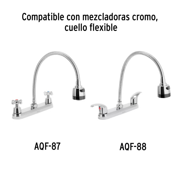 Cuello flexible para mezcladora de fregadero, cromo, AQUA