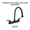 Cuello largo para mezcladora de fregadero, negro mate, AQUA