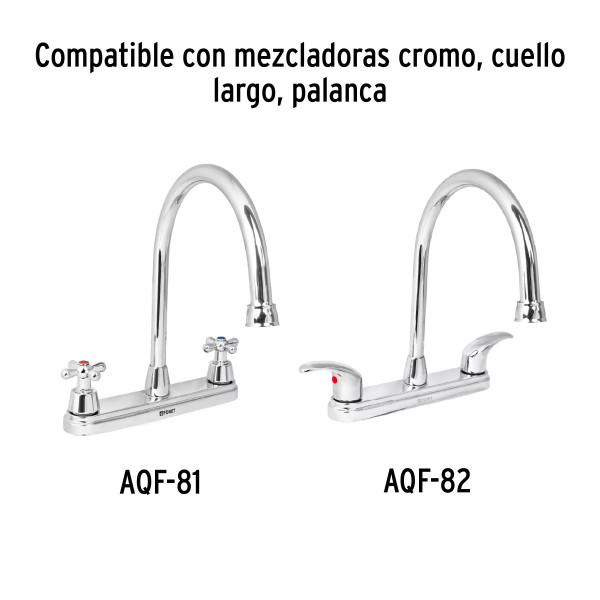 Cuello largo para mezcladora de fregadero, cromo, AQUA