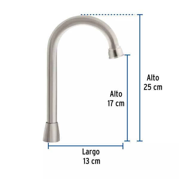 Cuello tipo bar para mezcladora de lavabo, satín, AQUA