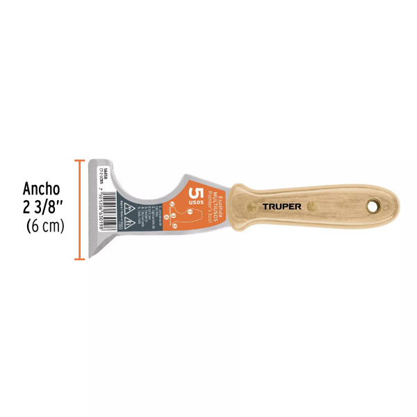 Espátula 2-1/2' De 5 Usos Con Mango De Madera, Truper | Espátulas y Similares