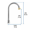 Cuello tipo bar para mezcladora de lavabo, cromo-oro, AQUA