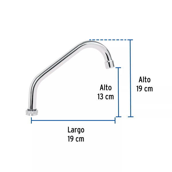 Cuello corto para mezcladora de fregadero, cromo, BASIC