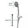 Regadera de teléfono 3-1/4, ABS, con soporte, cromo, AERO