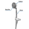 Regadera de teléfono 3-1/4, ABS, con soporte, cromo, AERO