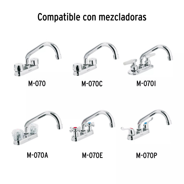 Cuello largo para mezcladora de lavabo, cromo, BASIC
