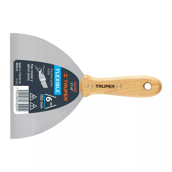 Espátula Flexible 6' Con Mango De Madera, Truper | Espátulas y Similares
